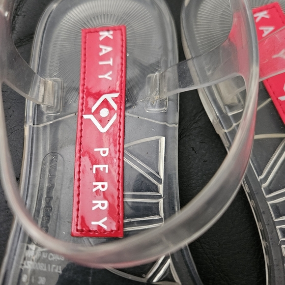 Katy Perry Clear Jelly Geli Cherry Flip Flops Sandals Shoes Pvc Sz 6 US - Picture 9 of 9
